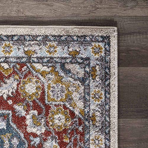 KSANA Area Rug 8mm Pile Height with Jute Backing Medallion Carpet for Entry, 2'2"× 4', Bedrooms, Kitchens