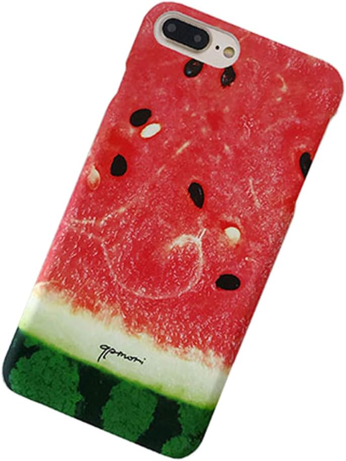 UnnFiko Fashion Fresh Fruit Summer Case Compatible with iPhone 7 Plus/iPhone 8 Plus, Creative Cool Fun Cartoon Hard Back Cover Protective Case (Watermelon Realistic, iPhone 7 Plus / 8 Plus)