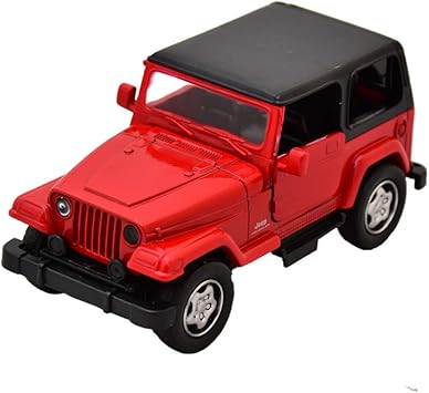New Ray Jeep Wrangler, Pull Back, 1/32 Scale, Die Cast (Red)