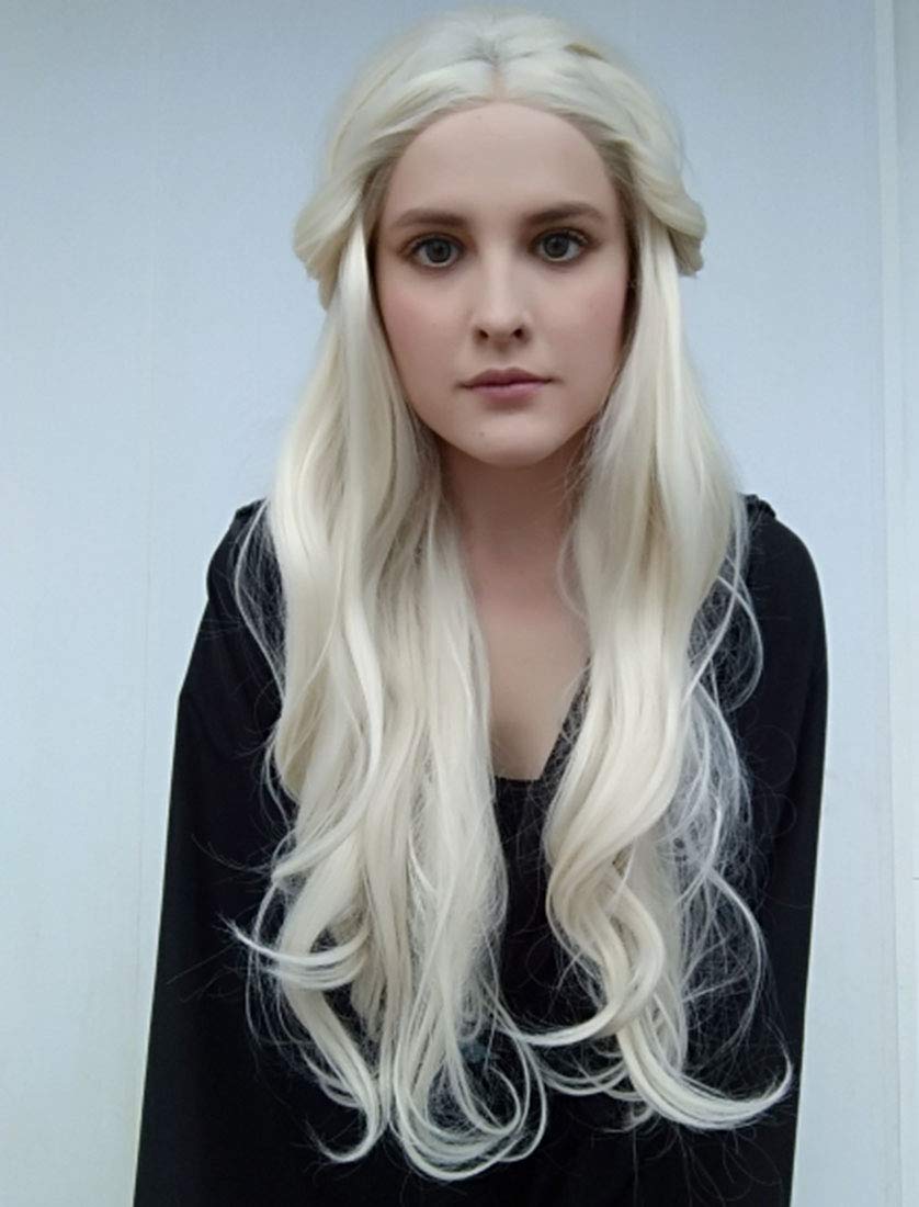 Ebingoo Handmade Wavy Blonde Synthetic Lace Front Wig Heat