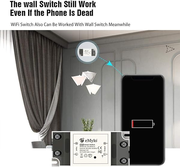eMylo Smart WiFi Schalter Wireless Relais Fernbedienung Wlan Lichtschalter Modul Smart Home Automation Switch Timer Kompatibel mit Alexa Google Home ber iPhone Android 3 Pack