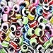 Souarts Mixed Multicolor Evil Eye Stripe Round Resin Spacer Loose Beads Pack of 500pcs