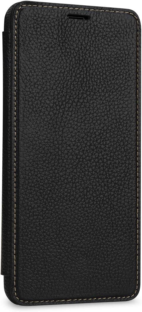 StilGut Book Type Flip Case for Galaxy A6 Plus/A6+ 2018, Genuine Leather Samsung Galaxy A6 Plus Case, Black - Image 4
