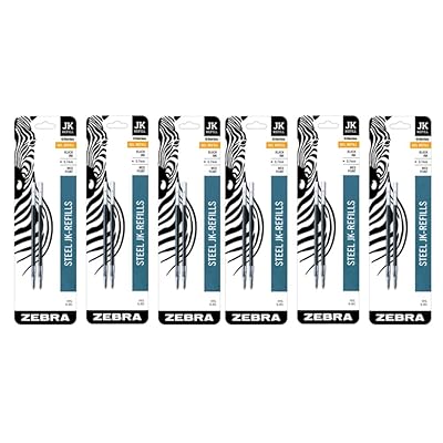 Zebra G-301 Stainless Steel Pen JK-Refill, Medium Point, 0.7mm, Black Ink, 2-Count (6 Pack)