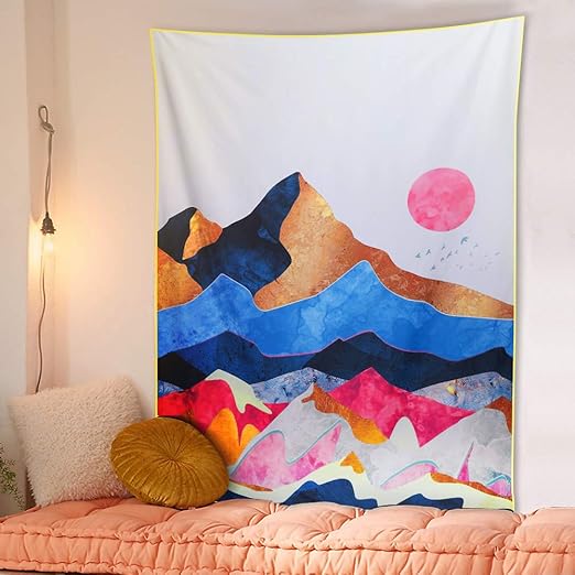 Wall Tapestry Sunset Moutain Forest Tree 210x150cm Atailorbird