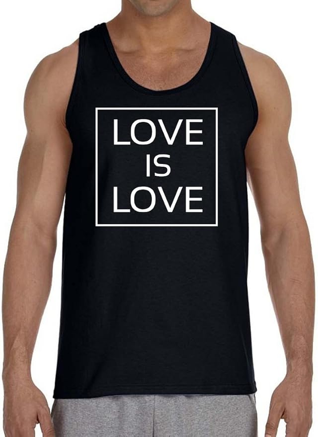 Love is Love Men's Black Tank Top V225 Black Clothing