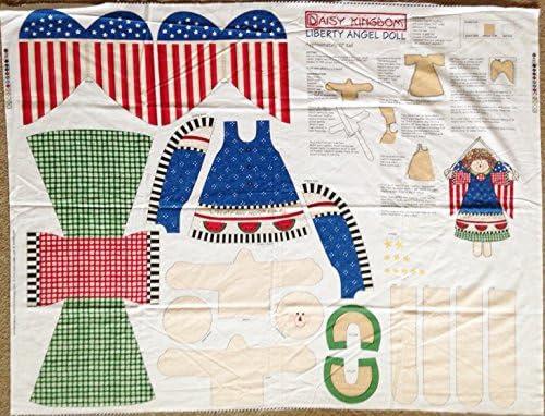 Red, White & Blue"Liberty Angel" Doll Fabric Panel (Great for Sewing, Craft Projects, and More) Finished Doll 17" Tall