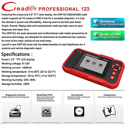 LAUNCH Creader CRP123 Engine/ABS/SRS/Transmission Automotive Code Reader Launch CRP123 OBD2 EOBD Scanner