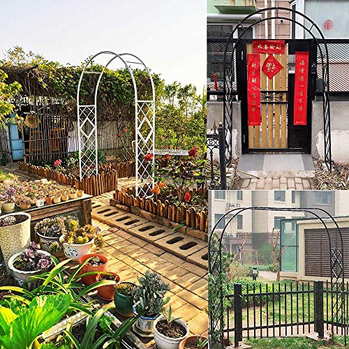 Outech 2,2 Mx 2,3 Mx 0,4 M Metallgartenbogen Rankgitter, Schwarzer, Weißer Rosenbogen, Starker, Langlebiger Torbogen… – Bild 3