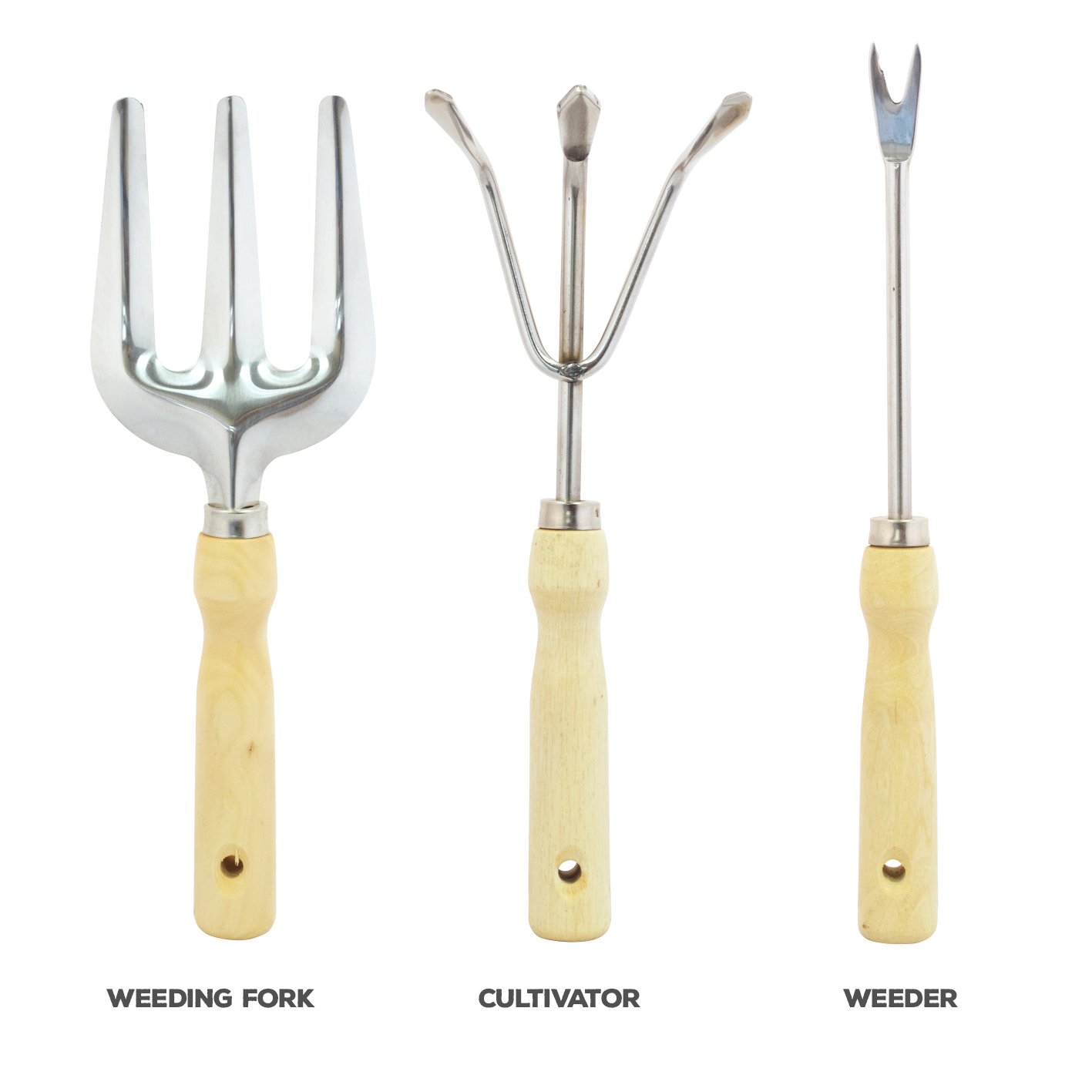GardenHOME 9 Piece Garden Tool Set, Stainless Steel, includes