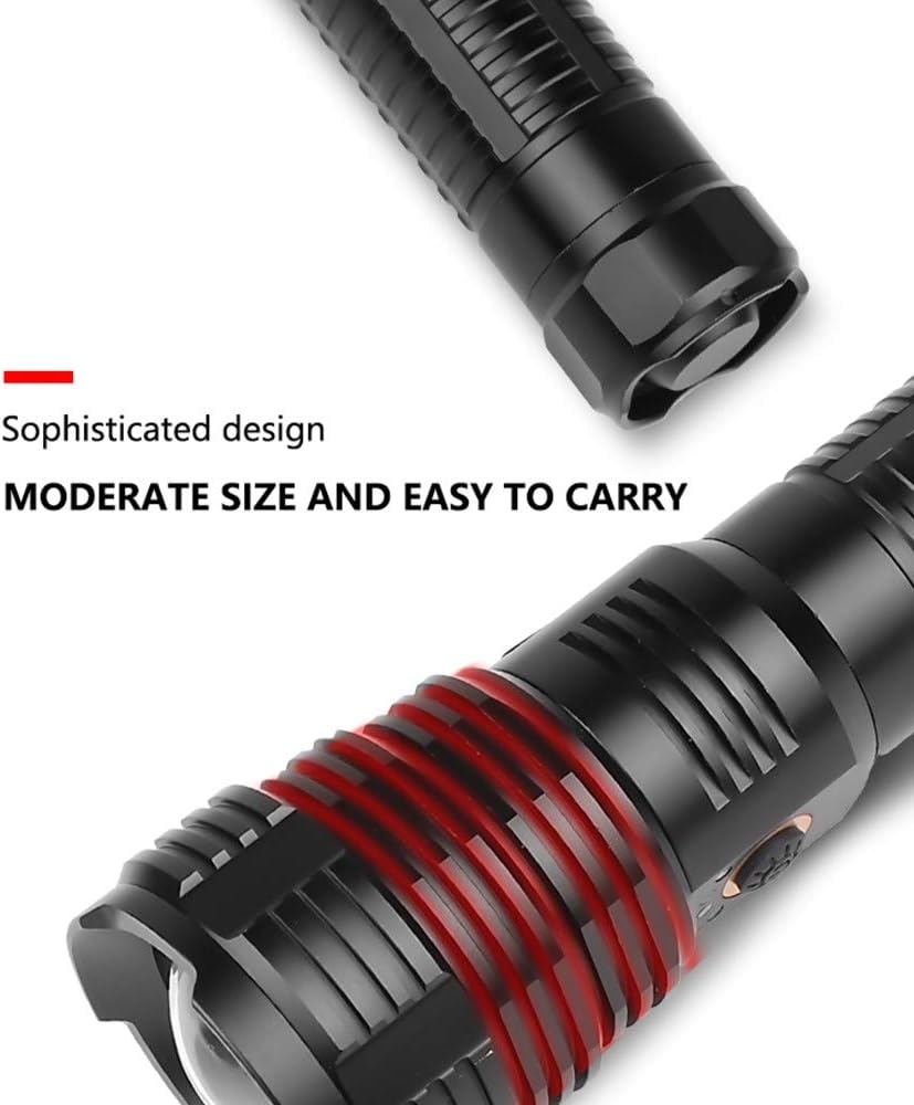 BESTSUN CREE XHP70.2 Flashlight Rechargeable, 10000 Lumen Super Power LED Tactical Flashlight Zoomable 5 Modes Bright Flashlight Torch with Power Display for Camping Hiking (Batteries Include) - - 