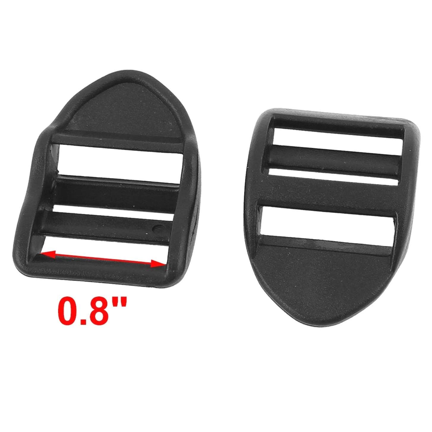 10 Pcs 20mm Strap Width Black Plastic bing Ladder Slider Buckles