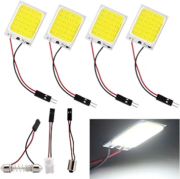 everbright bombillas led para techo panel de luz led interior de 12 v superblanco cob 24 smd para coche cupula mapa lectura placa de luz