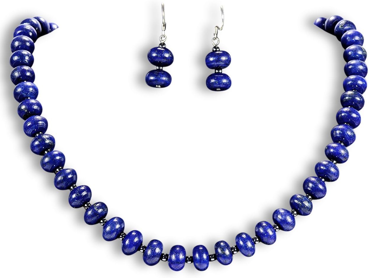Lapis Lazuli Statement Necklace & Earrings Set Sterling Silver Gemstone Jewellery UK Gift Idea by Tantric Tokyo 66763