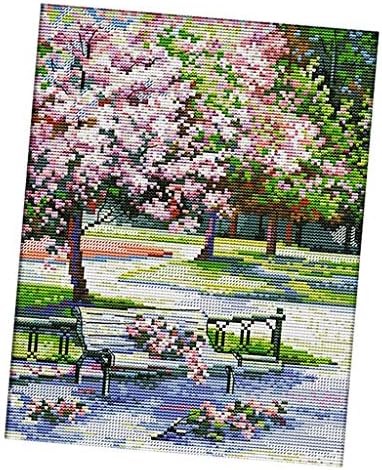 P Prettyia Cross Stitch Stamped Kits Pre-Printed Cross-Stitching Patterns for Beginner Kids Adults, Embroidery DIY Crafts Needlepoint Starter Kits,Spring Scene
