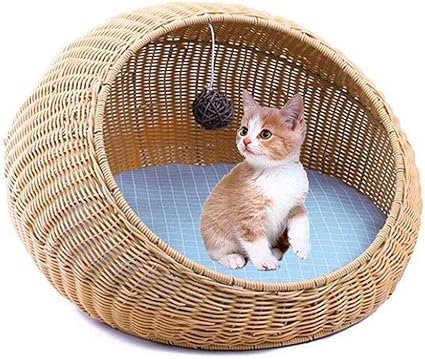 Panier En Saule Pour Chat Nid De Chat Coussins Legers Litiere Pour Chat En Rotin Maison Pour Chat Fermee Litiere Pour Chat Universelle Four Seasons Lavable Amazon Fr Cuisine Maison