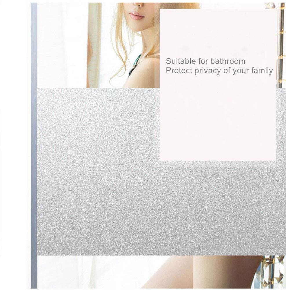 chinacam66 Privacy Window Film Frosted Glass Stickers 45 * 200cm Self Adhesive & Anti-UV Window Cling for Living Room Bedroom Bathroom Office Meeting Room