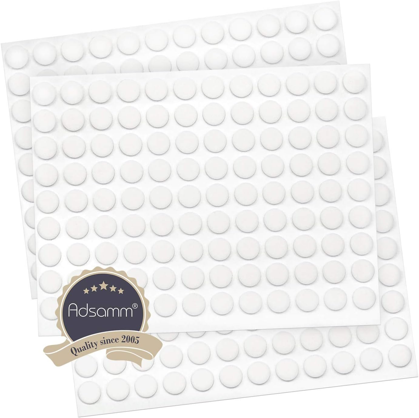 Adsamm® / 324 x self-adhesive anti-slip pads made of EPDM cellular rubber/ø 0.39'' (ø 10 mm) / White/round / 0.098'' (2.5 mm) thick anti-slip glides - Image 3
