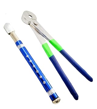 Paradise Tools (India) Combo Pack Glass Holding/Breaking Plier+Professional Glass Cutter - Colorful Metal Handle Pencil Style Glass Cutter (Multicolor)