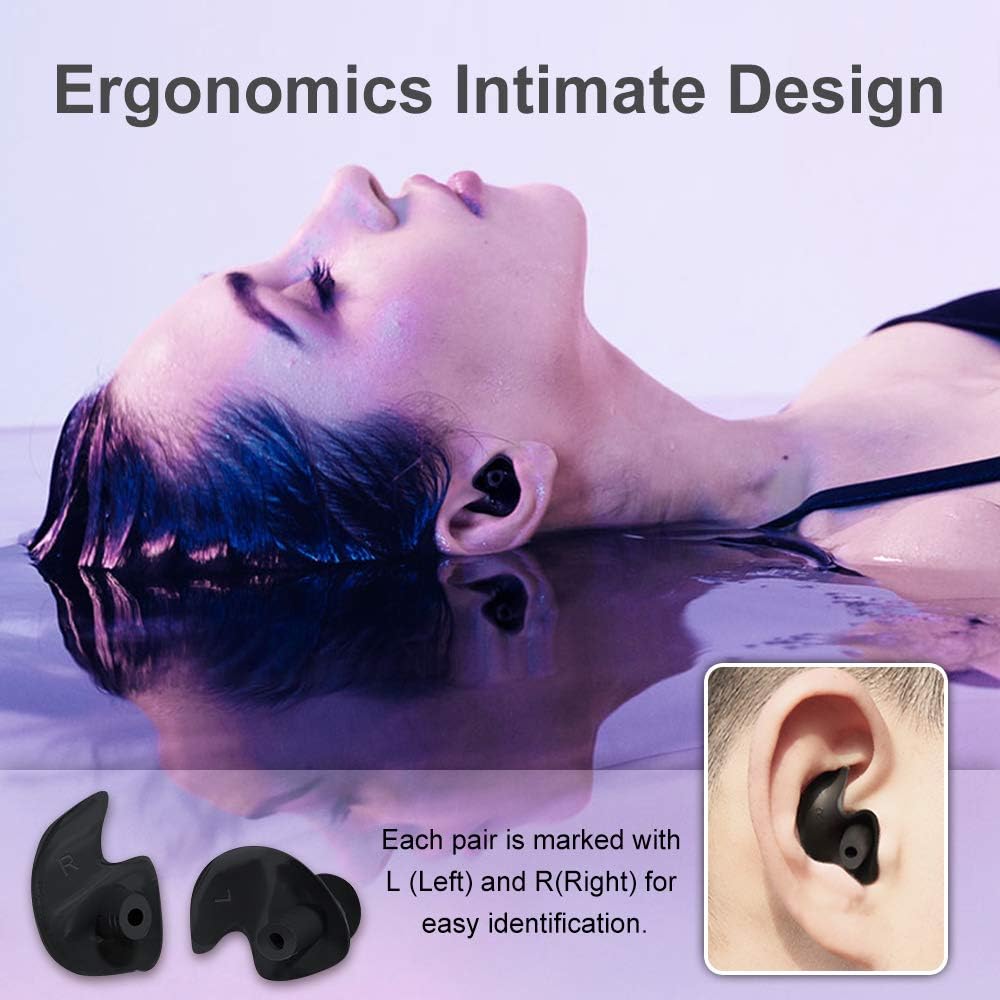 SYOSIN Swimming Ear Plugs, 3 Pairs Professional Waterproof Reusable Silicone Earplugs for Swimming Showering Surfing Snorkeling and Other Adults Water Sports: Health & Personal Care