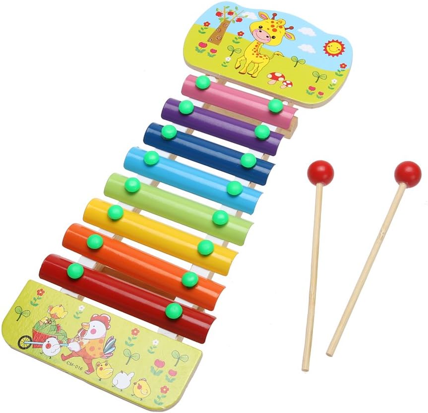 Chinatera Kids Wooden 8 Notes Cartoon Xylophone Glockenspiel Musical Instrument Music Toy Amazon Ca Musical Instruments Stage Studio