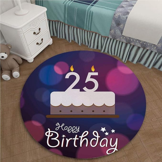 Alfombras nórdicas Impresas en 3D, tapete Redondo de 1.96 pies de