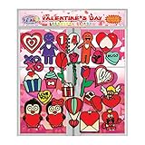 JesPlay Valentines Day Flexible Gel Clings - Reusable Glass Window Clings for Kids and Adults - Hearts, Love, Candy, Chocolate, Cupid Home, Airplane, Classroom, Nursery Decoration