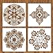 BAISDY 4Pcs 12x12 Inch Large Reusable Stencil Wall Stencil for Painting on Floor Furniture Wood Tile Fabric