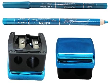 Meilin Blue Extra Gel Eye Liner+Kajal+Eye Shadow -07-1.2g +Dual Sharpener