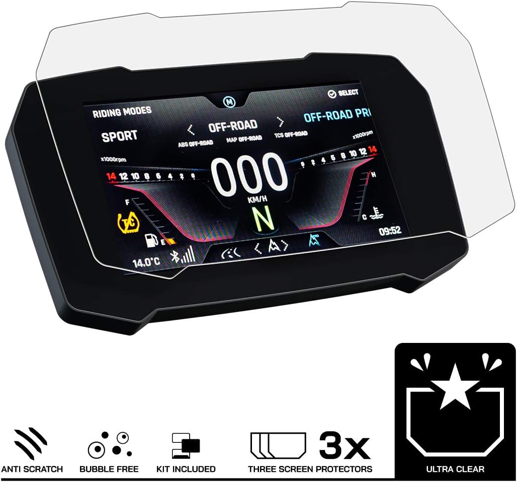 Speedo Angels Dashboard Screen Protector compatible with TIGER 900 GT/RALLY (2020-) 3 x Ultra Clear, Transparent - Image 3