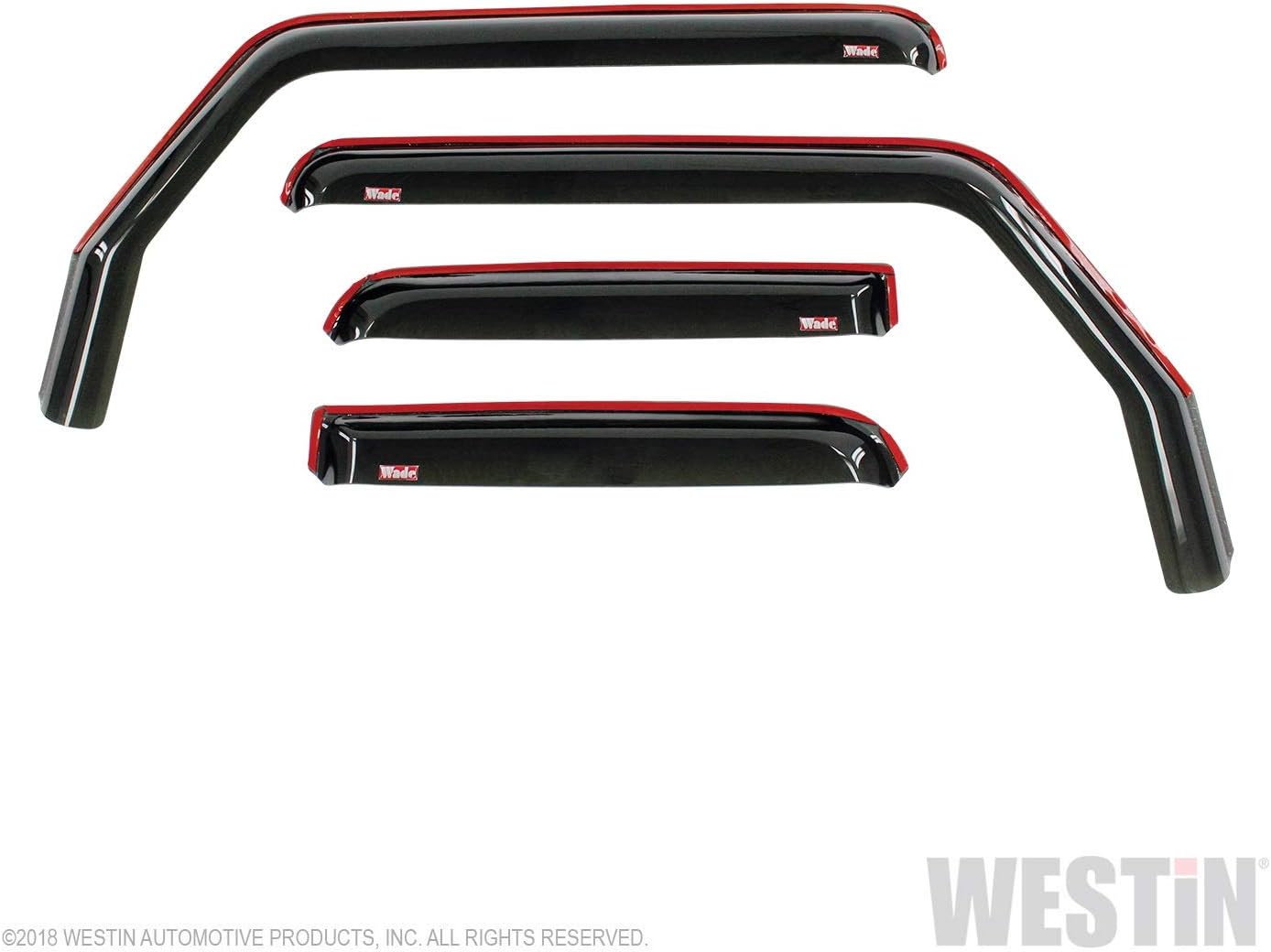 Wade Automotive Products 4 Piece in-Channel Wind Deflectors for 2018 Jeep Wrangler JL Unlimited