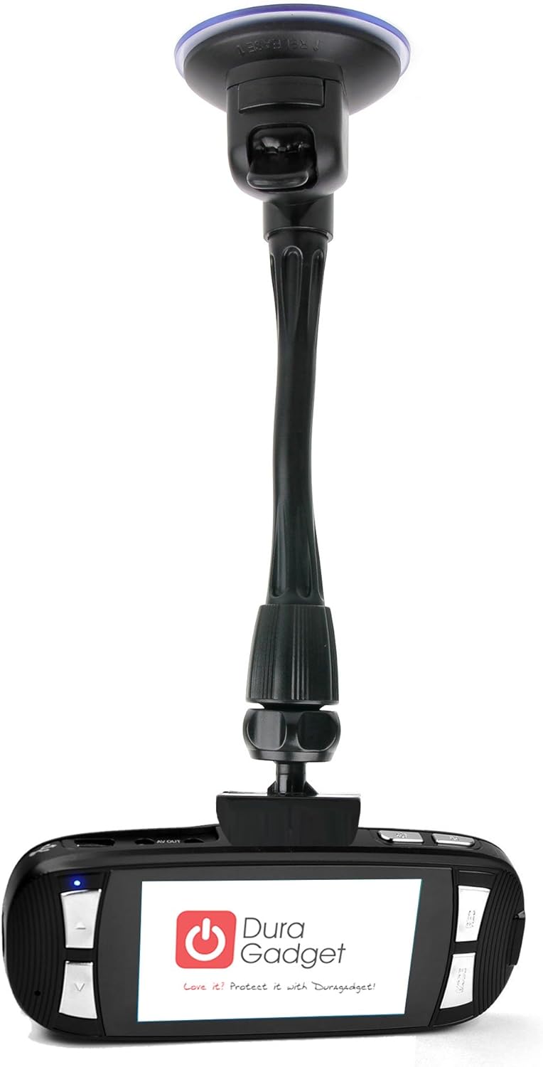 DURAGADGET Anti-Shake Bendy Arm Window Suction Mount - Suitable for The E-Prance G1W Novatek 2.7" Car Dashcamera Driving Recorder