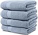 MAURA Light Blue Extra Large Turkish Cotton Luxury Bath Towels Set of 4. Ultra-Soft, Thick & Plush Towels for Bathroom - Serenity Blue