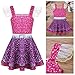 YiZYiF Girls Kids Ballerina Ruffles Tutu LOL Sparkling Dance Ballet Dress Doll Surprised Costumes Hot Pink&Purple 7-8