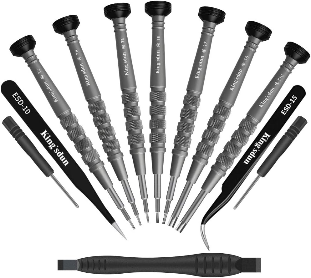 Kingsdun 12 in 1 Torx Screwdriver Sets with T3 T4 T5 T6 T7 T8 T10 Star Screwdrivers, Stainless Steel Tweezers & Philip Slotted Magnetic Screwdrivers for Phone/Mac/Computer Repairing: Industrial & Scientific