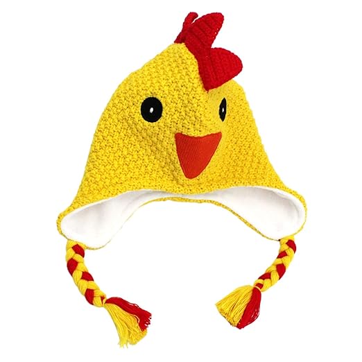 Langzhen Baby Cartoon Strickmütze Warme Wintermützen Kinder Herbst Winter Huhn Gehäkelt Mütze für Jungen Mädchen