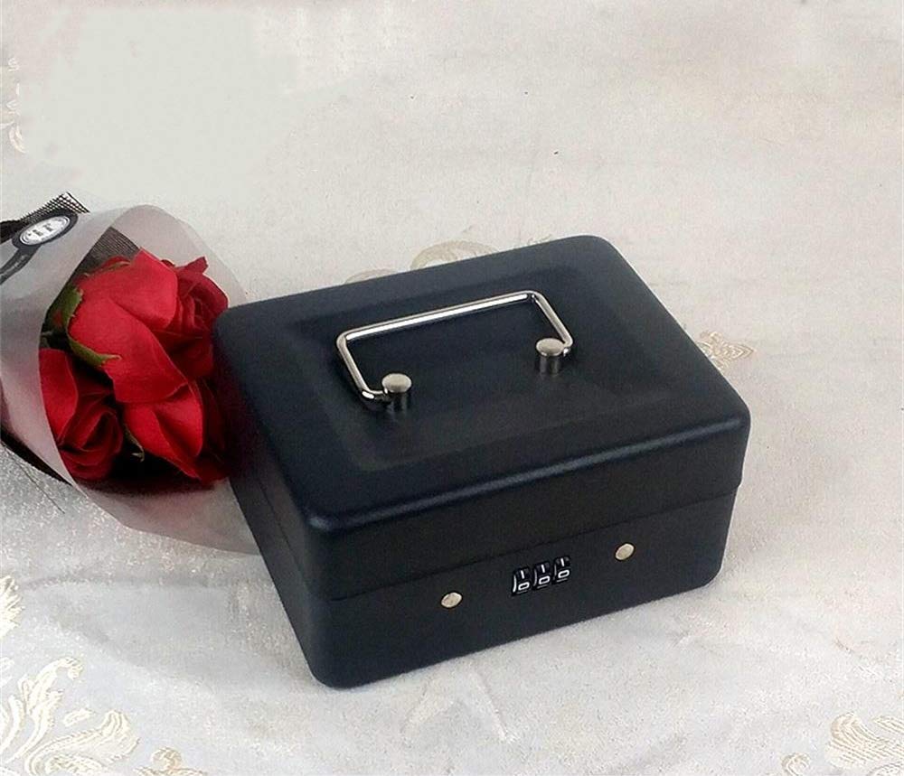 Tools 3-Digit Combination Cash & Valuables Safe Box, Black White