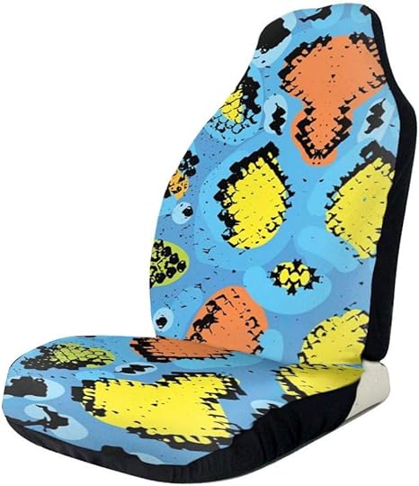 Amazon 車用シートカバー ヘビの肌の質感 ブルーオレンジグリーン