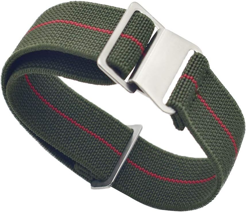 Onthelevel French Troops Parachute Bag for NATO Nylon Elastic Belt Watchband 18mm 20mm 22mm Watch Strap