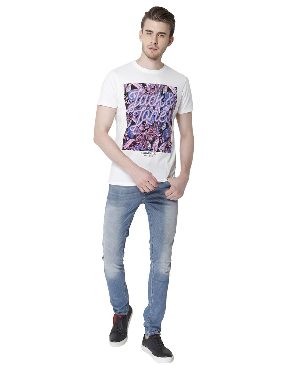 jack & jones men's printed slim fit t-shirt