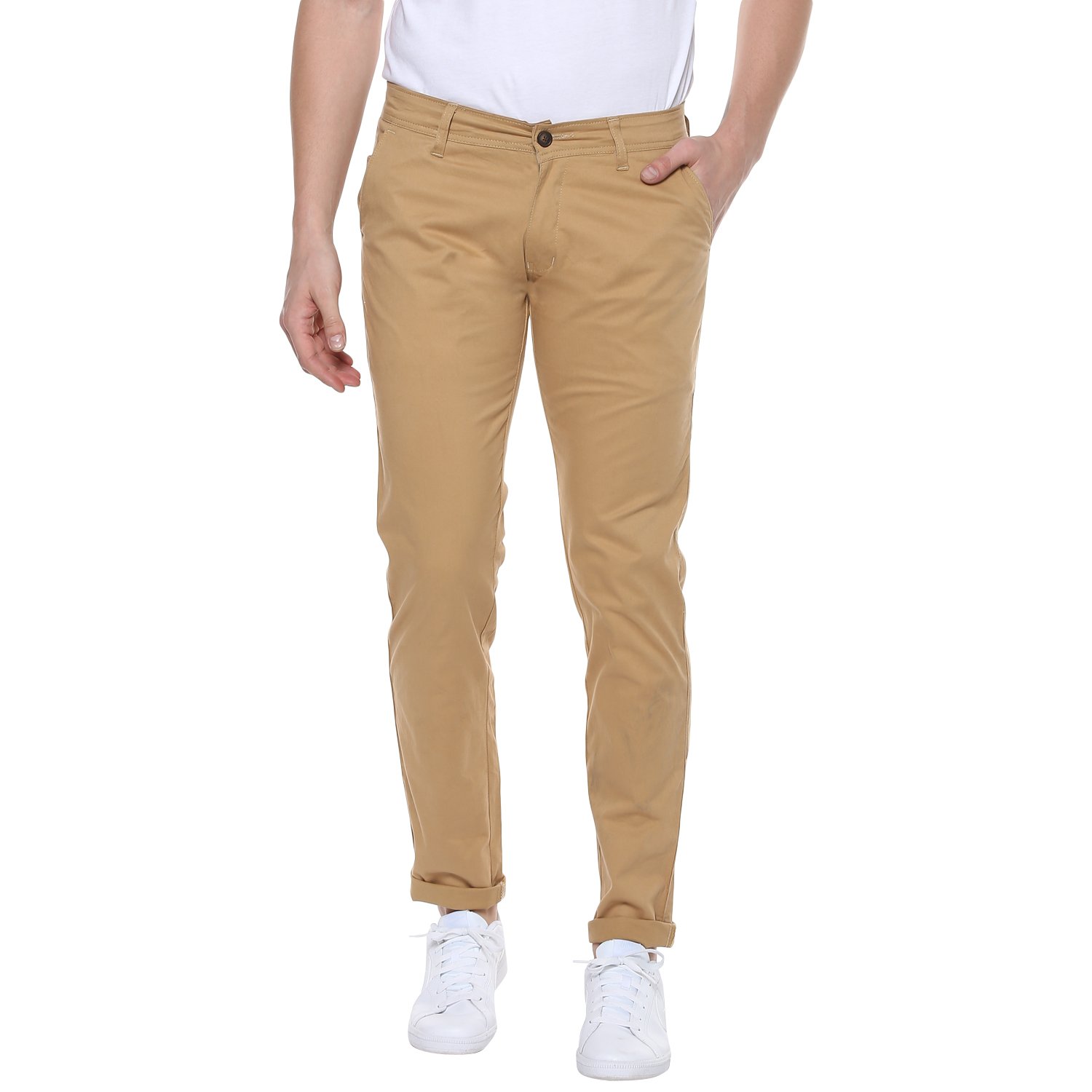 urbano fashion men's cotton slim fit stretchable casual chinos chino-fba_black