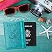 WALNEW Passport Holder for Travel, RFID Passport Cover Wallet for Women Men, PU Leather Passport Book Card Holder Case with Pen, Travelling Essentials for Flying