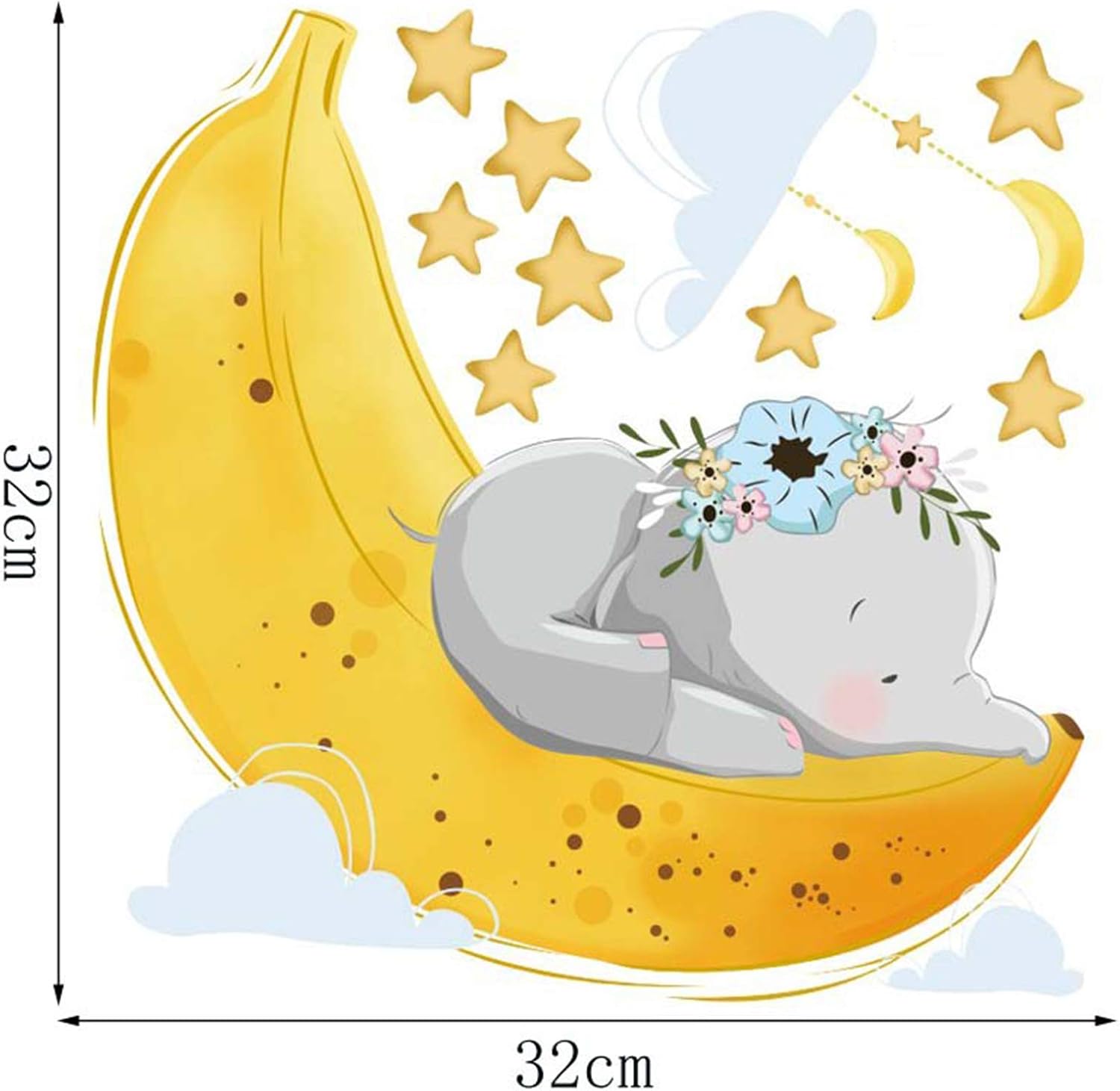 Amazon Mascare 空飛ぶゾウ 壁用デカール 雲と月 星 壁ステッカー ダンボ 壁アート 装飾 子供 寝室 ベビー 保育園 取り外し可能 ホーム背景 デコレーション ウォールステッカー オンライン通販