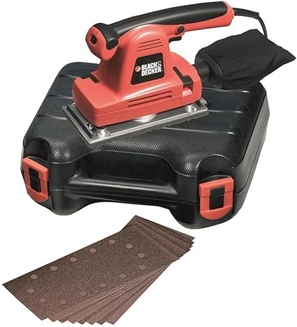 Black Decker Ka274eka Qs Ponceuse Vibrante Filaire Fixation Par Pinces Vitesse Variable D Orbite 2 Mm Sac Collecteur 11 Accessoires Livree En Coffret 310w 115 X 230 Mm Amazon Fr Bricolage