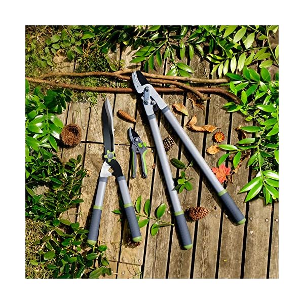 Hortem Gartenschere Set 3 STÜCKE, Scharfe Astschere 72cm, Professionellen Heckenscheren 58cm, Bypass-Baumschere – Bild 3