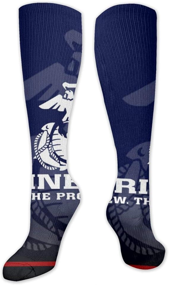 Women's Graphic USMC Marine Corps Fashion Knee High Long Socks