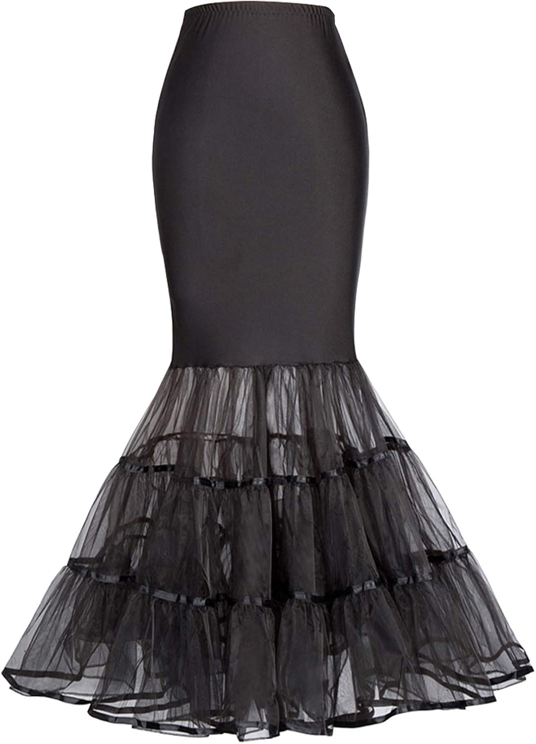 Women's 3 Layer Mermaid Petticoat Fishtail Underskirt Hoopless