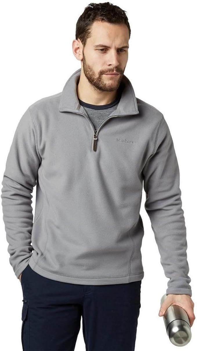 Brasher Grey Men's Bleaberry Half Zip Fleece Amazon.co.uk Clothing