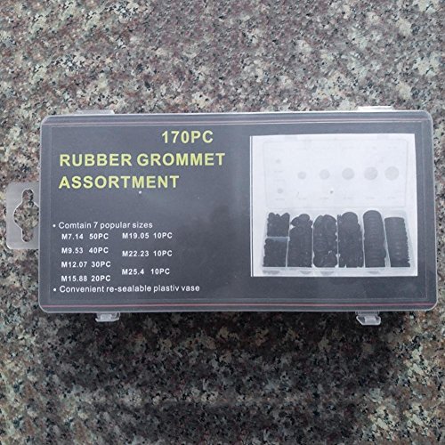 Whitelotous 170pcs Multi-function Rubber Grommets Electrical Wire Gasket Kit for Car Firewall Hole Plug Set