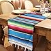 OurWarm Mexican Table Runner Handwoven Fringe Cotton Serape Blanket Table Runners, Colorful Mexican Stripe Table Runner for Mexican Party Decorations Fiesta Party Supplies, 14in x 84in